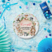 ウッドランドアニマルズフローラウッドスライス赤ちゃんシャワー ペーパープレート (パーティー)