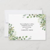 ウッドランドアニマルズブルートラックサンキューカード (裏面)