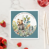 ウッドランドアニマルズベアーパーティーウェアデコールダイニング スタンダードランチョンナプキン (インサイチュ)