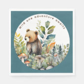 ウッドランドアニマルズベアーパーティーウェアデコールダイニング スタンダードランチョンナプキン (正面)