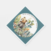 ウッドランドアニマルズベアーパーティーウェアデコールダイニング スタンダードランチョンナプキン (角)