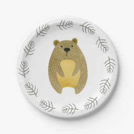 ウッドランドアニマルズベア紙プレート ペーパープレート