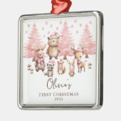 ウッドランドアニマルズベビーガールキープサケオーナメント メタルオーナメント (左)