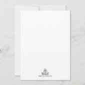 ウッドランドアニマルズベビーガールシャワー招待状 サンキューカード (裏面)