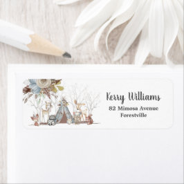 ウッドランドアニマルズベビーシャワーボーイバースデーパーティー ラベル