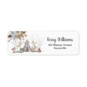 ウッドランドアニマルズベビーシャワーボーイバースデーパーティー ラベル (正面)