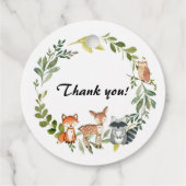 ウッドランドアニマルズベビーシャワーメッセージカード フェイバータグ (裏面)