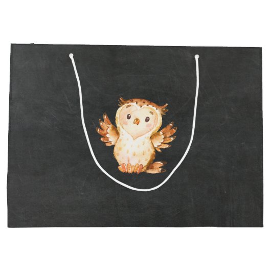 ウッドランドアニマルズベビーシャワー抱き枕 ラージペーパーバッグ (裏面)