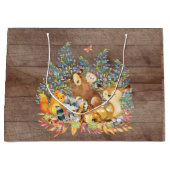 ウッドランドアニマルズベビーシャワー抱き枕 ラージペーパーバッグ (正面)