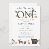 ウッドランドアニマルズベビーシャワー招待状 招待状 (正面/裏面)