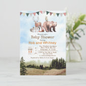 ウッドランドアニマルズベビーシャワー招待状 招待状 (スタンド正面)