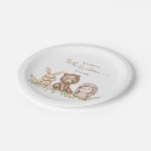 ウッドランドアニマルズベビーシャワー紙プレート ペーパープレート (アングル)