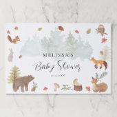 ウッドランドアニマルズベビーシャワー紙ランチョンマット ペーパーパッド (正面)