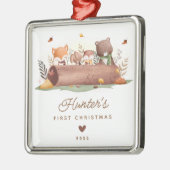 ウッドランドアニマルズベビー初めてのクリスマス メタルオーナメント (左)