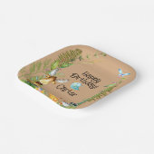 ウッドランドアニマルズベビー誕生日 ペーパープレート (傾斜あり)