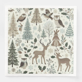 ウッドランドアニマルズホリデーペーパーナプキン