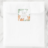 ウッドランドアニマルズホワイト誕生日のお願い スクエアシール (バッグ)