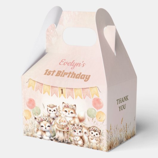 ウッドランドアニマルズボホガール1st誕生日メディア フェイバーボックス (正面)