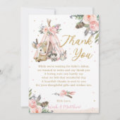 ウッドランドアニマルズボホトライバルベビーブシャワー誕生日 サンキューカード (正面)