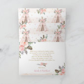 ウッドランドアニマルズボホトライバルベビーブシャワー誕生日 サンキューカード (内部)