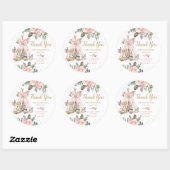 ウッドランドアニマルズボホトライバルベビーブシャワー誕生日 ラウンドシール (シート)