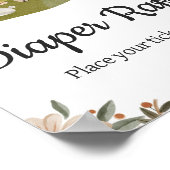 ウッドランドアニマルズボホベイビーシャワーおむつラッフル ポスター (角)