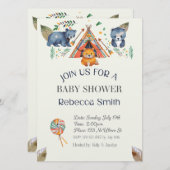 ウッドランドアニマルズボホベイビーシャワー招待状 招待状 (正面/裏面)