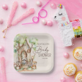 ウッドランドアニマルズボホベイビーシャワー ペーパープレート (パーティー)