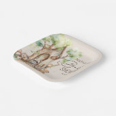 ウッドランドアニマルズボホベイビーシャワー ペーパープレート (傾斜あり)