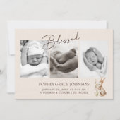 ウッドランドアニマルズボホベビー発表 招待状 (正面)