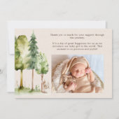 ウッドランドアニマルズボホベビー発表 招待状 (裏面)