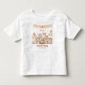 ウッドランドアニマルズボホ名女の子2nd誕生日 トドラーTシャツ (正面)