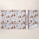 ウッドランドアニマルズボーイカラー ビーチタオル (正面)