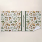 ウッドランドアニマルズボーイカラー ビーチタオル (正面)