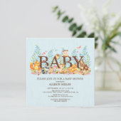 ウッドランドアニマルズボーイズベビーシャワー招待状 招待状 (スタンド正面)