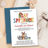 ウッドランドアニマルズボーイベビーかわいい森を振りかける 招待状