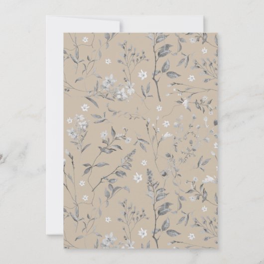 ウッドランドアニマルズマッシュルームガーデンベビーシャワー 招待状 (裏面)