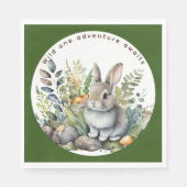 ウッドランドアニマルズラビットパーティウェアデコールダイニング スタンダードランチョンナプキン (正面)