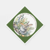 ウッドランドアニマルズラビットパーティウェアデコールダイニング スタンダードランチョンナプキン (角)