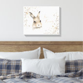 ウッドランドアニマルズラブバニーフローラスクリプト子供部屋 キャンバスプリント (インサイチュ (寝室))