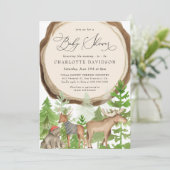 ウッドランドアニマルズランバージャックボーイ素朴ベビーシャワー 招待状 (スタンド正面)