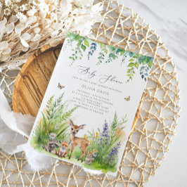 ウッドランドアニマルズワイルドワンベビーシャワー 招待状