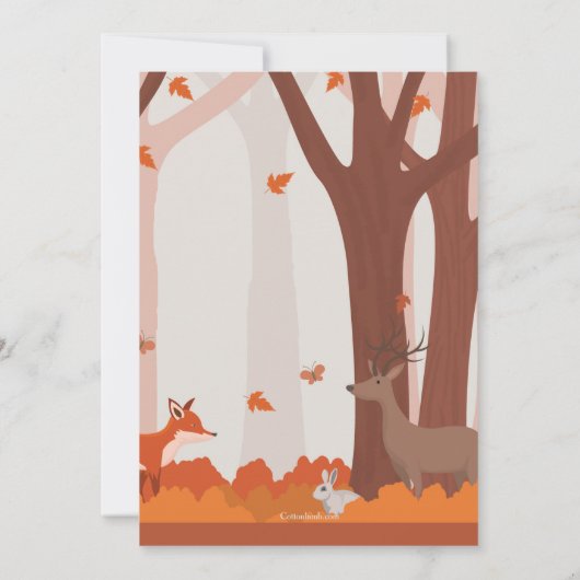 ウッドランドアニマルズ招待状 招待状 (裏面)