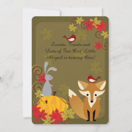 ウッドランドアニマルズ秋1歳招待状 招待状