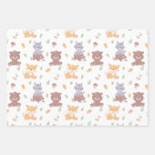 ウッドランドアニマルズ秋 ラッピングペーパーシート (正面3)