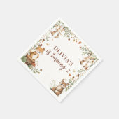 ウッドランドアニマルズ誕生日ナプキンス | 森素朴林 スタンダードカクテルナプキン (角)