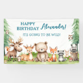 ウッドランドアニマルズ誕生日 横断幕 (横)