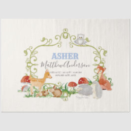 ウッドランドアニマルズ鹿キツネヘッジホッグ誕生統計 薄葉紙