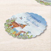 ウッドランドアニマルディアバニーアヒルかわいい赤ちゃんシャワー ペーパーコースター (アングル)