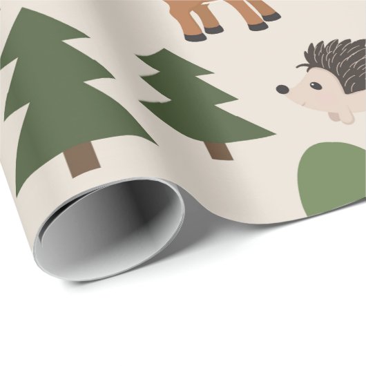 ウッドランドアニマルディアベアフクロウの羽ばたき紙 ラッピングペーパー (ロールコーナー)